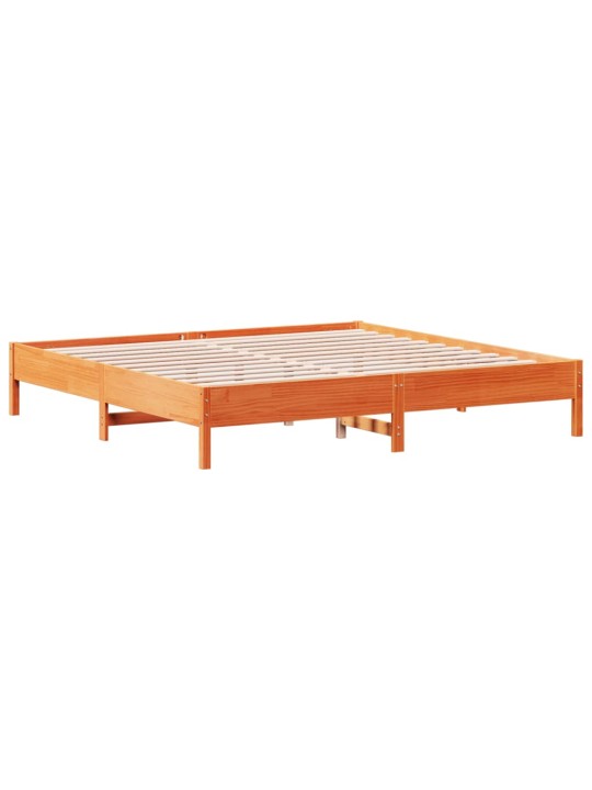 Postel bez matrace voskově hnědá 200 x 200 cm masivní borovice