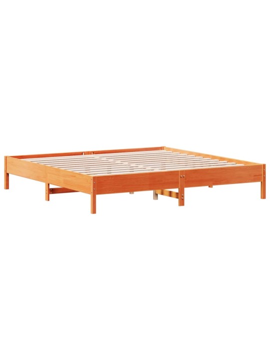 Postel bez matrace voskově hnědá 200 x 200 cm masivní borovice