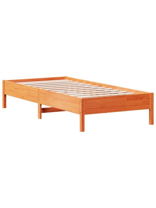 Postel bez matrace voskově hnědá 90 x 200 cm masivní borovice