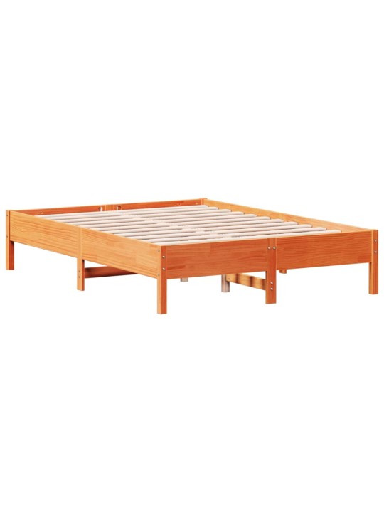 Postel bez matrace voskově hnědá 140 x 190 cm masivní borovice