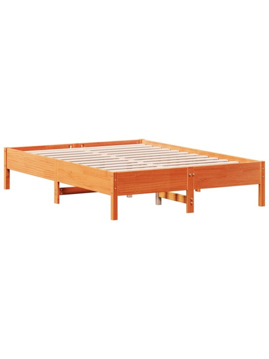 Postel bez matrace voskově hnědá 135 x 190 cm masivní borovice