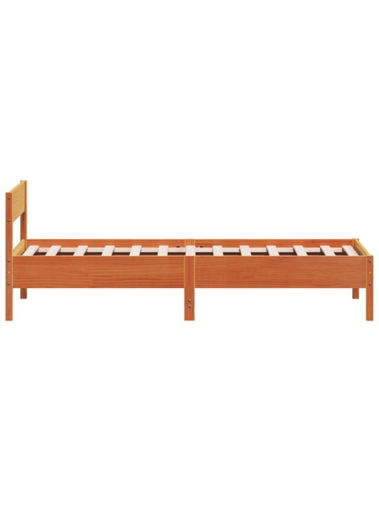 Postel bez matrace voskově hnědá 75 x 190 cm masivní borovice