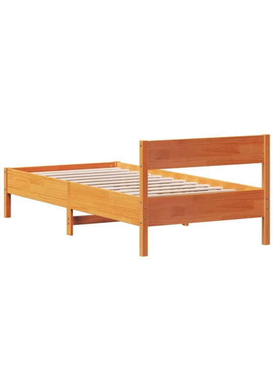 Postel bez matrace voskově hnědá 75 x 190 cm masivní borovice