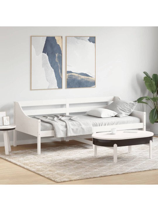 Válenda bez matrace bílá 100 x 200 cm masivní borovice