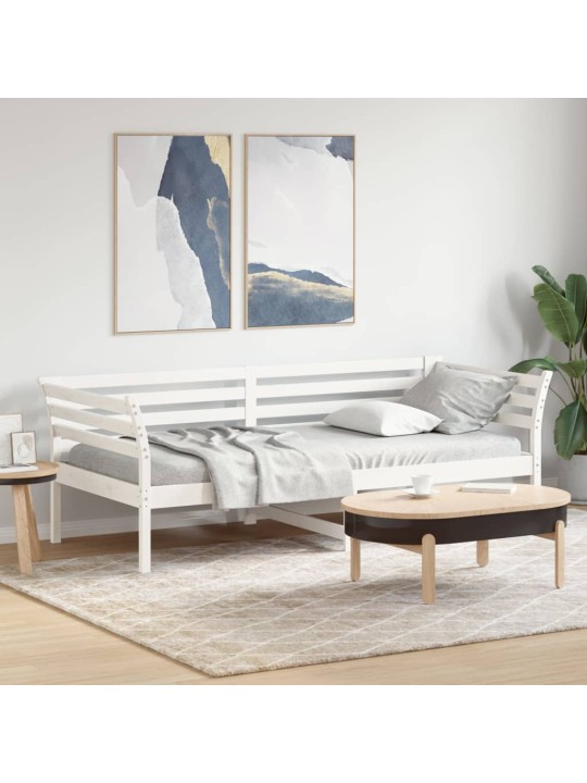 Válenda bez matrace bílá 90 x 200 cm masivní borovice