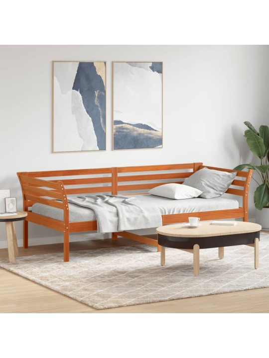 Válenda bez matrace voskově hnědá 100 x 200 cm masivní borovice