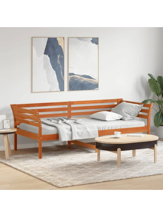 Válenda bez matrace voskově hnědá 100 x 200 cm masivní borovice