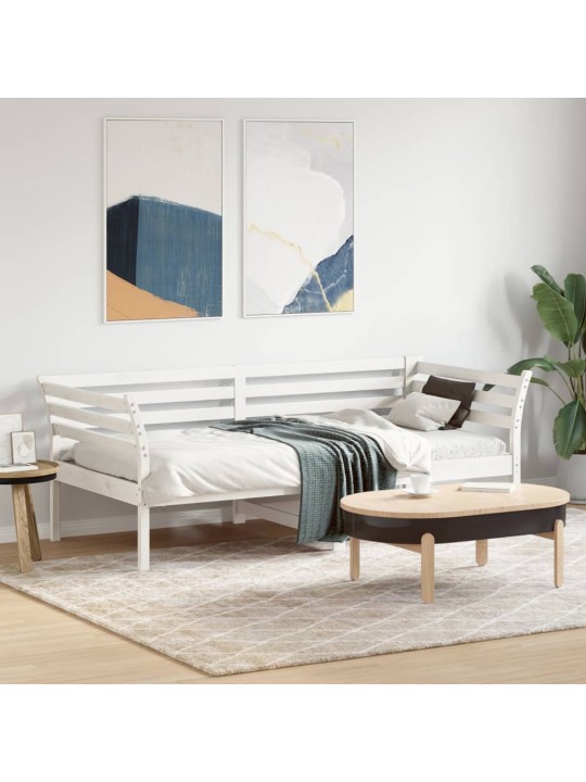 Válenda bez matrace bílá 90 x 190 cm masivní borovice