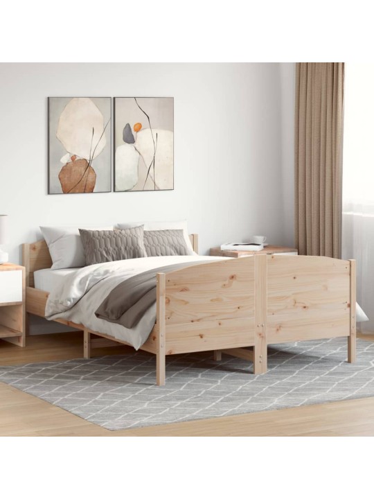 Postel bez matrace 140 x 200 cm masivní borovice