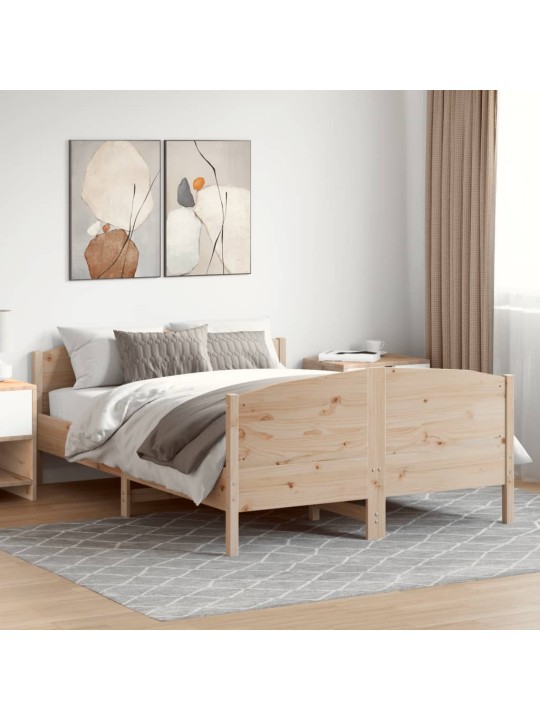 Postel bez matrace 135 x 190 cm masivní borovice