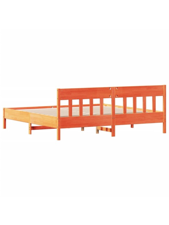 Postel bez matrace voskově hnědá 200 x 200 cm masivní borovice