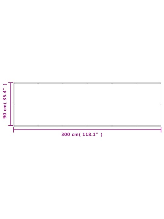 Balkonová zástěna světle šedá 90 x 300 cm 100% polyester oxford