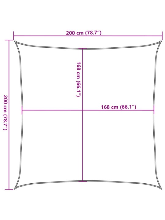 Stínicí plachta světle šedá 2 x 2 m 100% polyester oxford