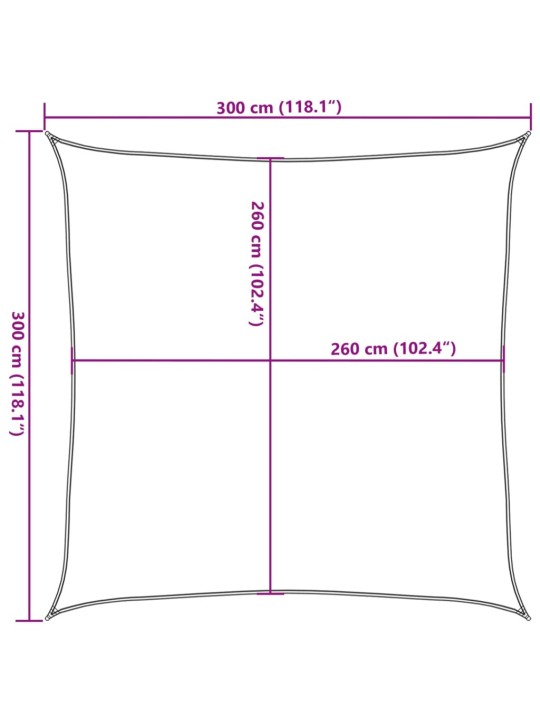 Stínicí plachta světle šedá 3 x 3 m 100% polyester oxford