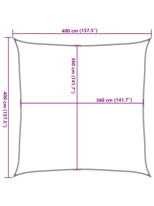 Stínicí plachta světle šedá 4 x 4 m 100% polyester oxford