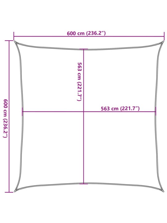 Stínicí plachta světle šedá 6 x 6 m 100% polyester oxford