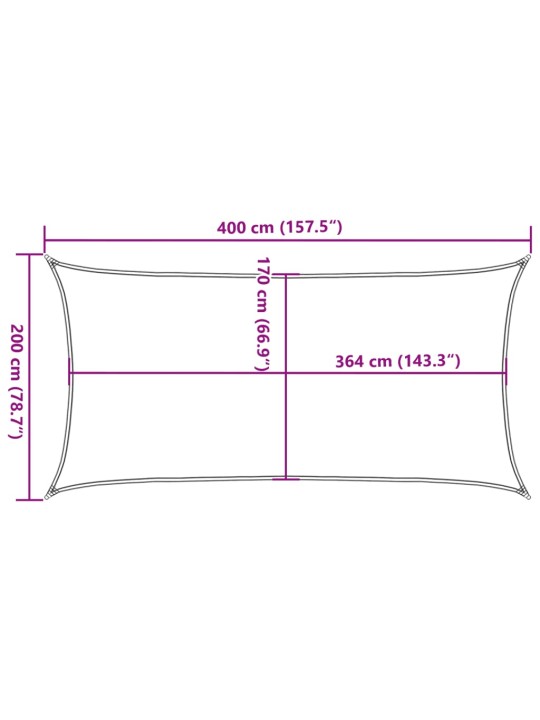 Stínicí plachta světle šedá 4 x 2 m 100% polyester oxford