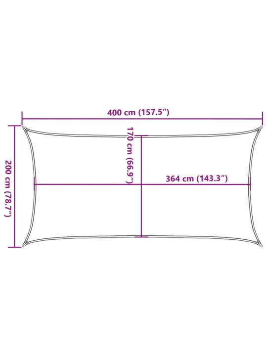 Stínicí plachta písková 4x2 m 100% polyester oxford