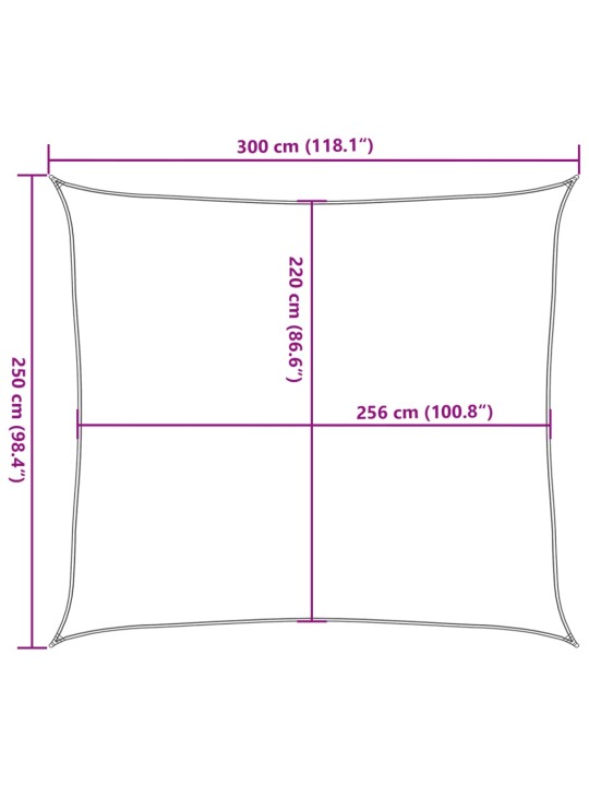 Stínicí plachta písková 3x2,5 m 100% polyester oxford