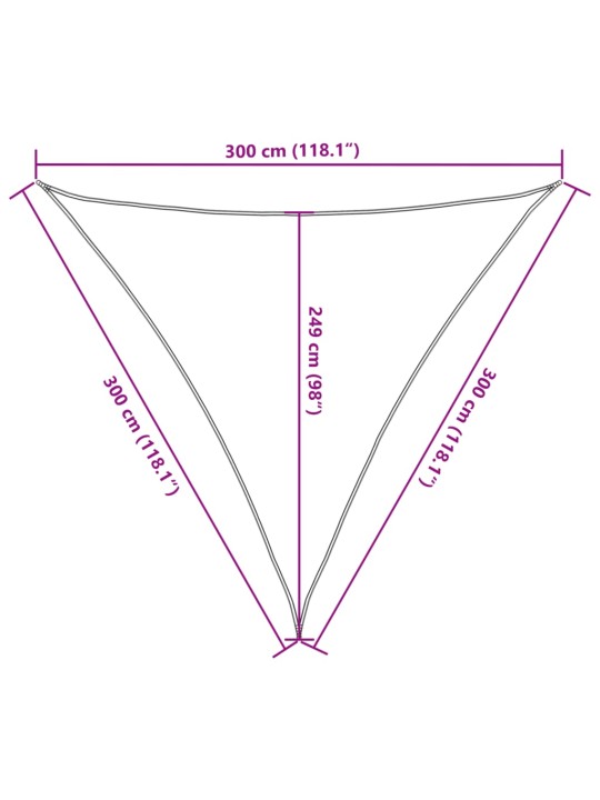 Stínicí plachta světle šedá 3 x 3 x 3 m 100% polyester oxford