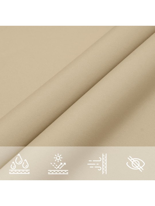 Stínicí plachta béžová 7 x 5 x 5 m 100% polyester oxford