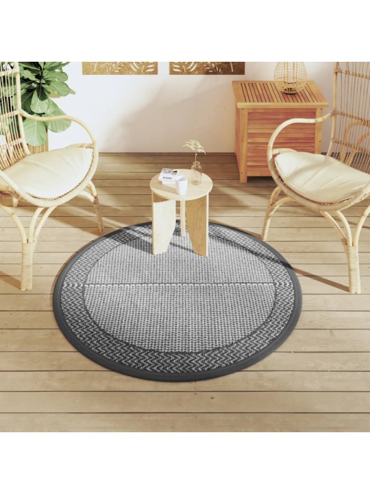 Venkovní koberec ARAKIL šedý Ø 120 cm PP