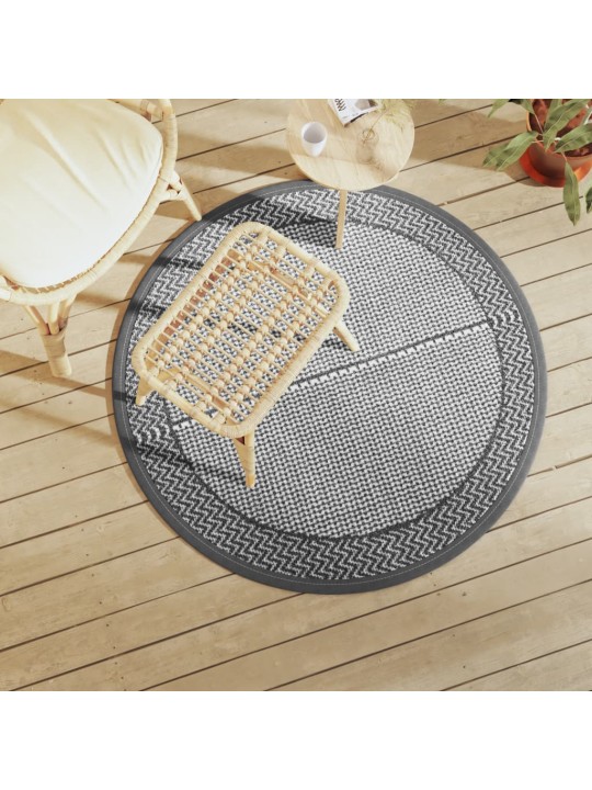 Venkovní koberec ARAKIL šedý Ø 120 cm PP