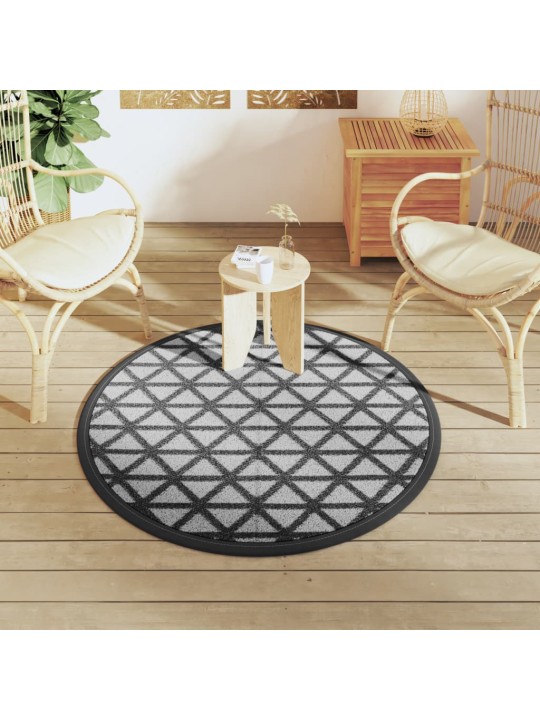 Venkovní koberec ARAKIL černý Ø 120 cm PP