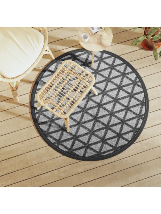 Venkovní koberec ARAKIL černý Ø 120 cm PP