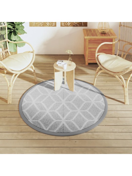 Venkovní koberec ARAKIL šedý Ø 120 cm PP