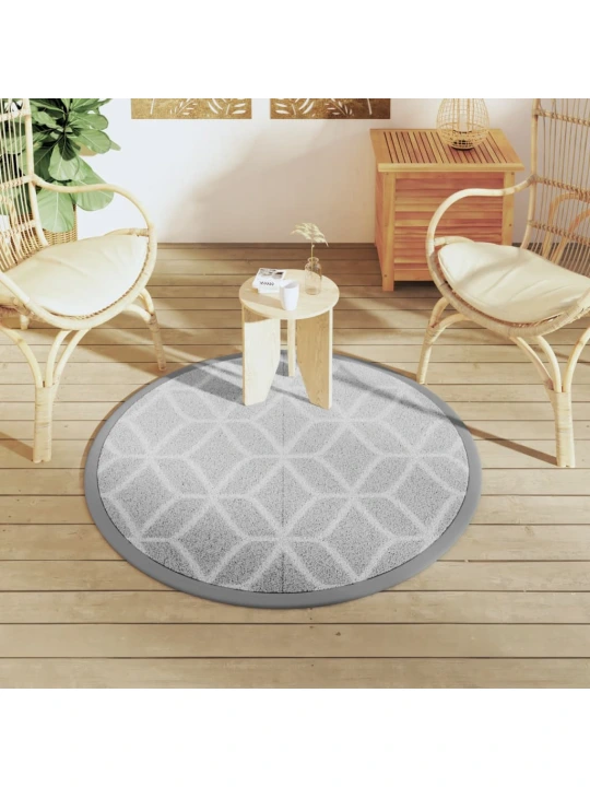 Venkovní koberec ARAKIL šedý Ø 120 cm PP