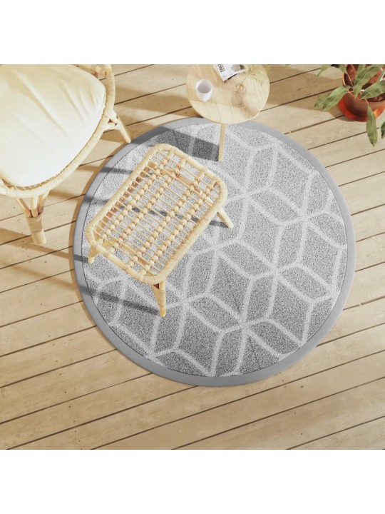 Venkovní koberec ARAKIL šedý Ø 120 cm PP