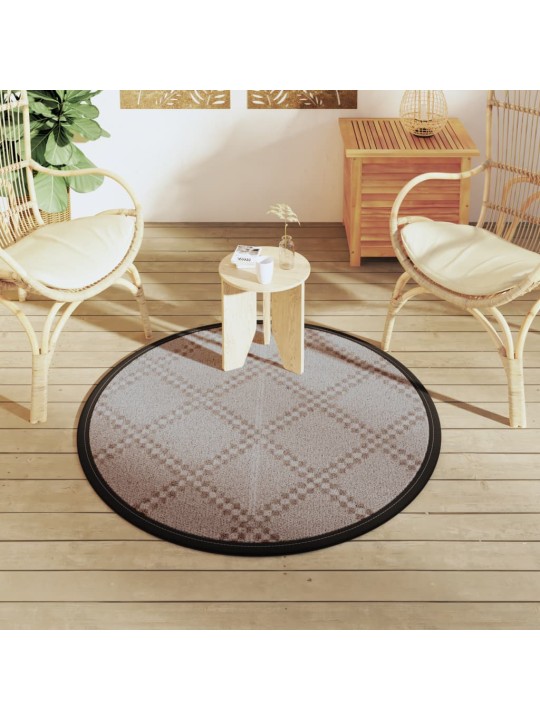 Venkovní koberec ARAKIL hnědý Ø 120 cm PP