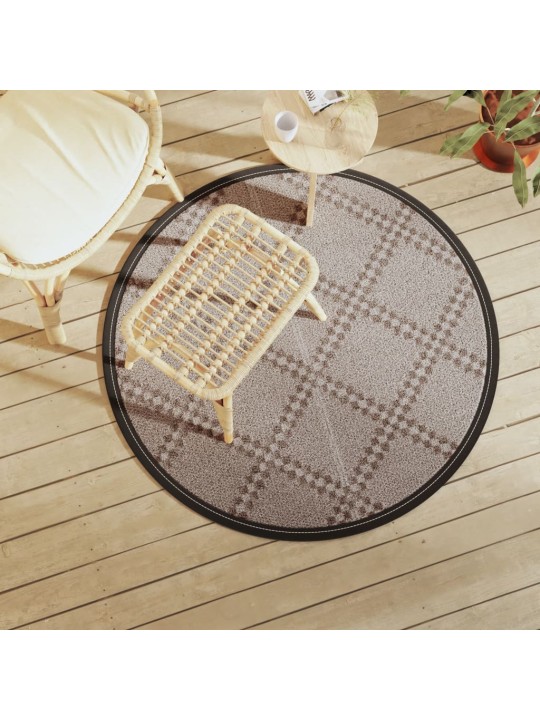 Venkovní koberec ARAKIL hnědý Ø 120 cm PP
