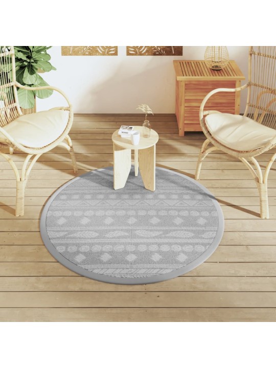 Venkovní koberec ARAKIL šedý Ø 120 cm PP