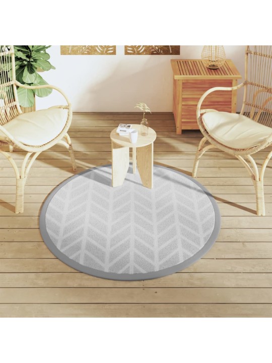 Venkovní koberec ARAKIL šedý Ø 120 cm PP