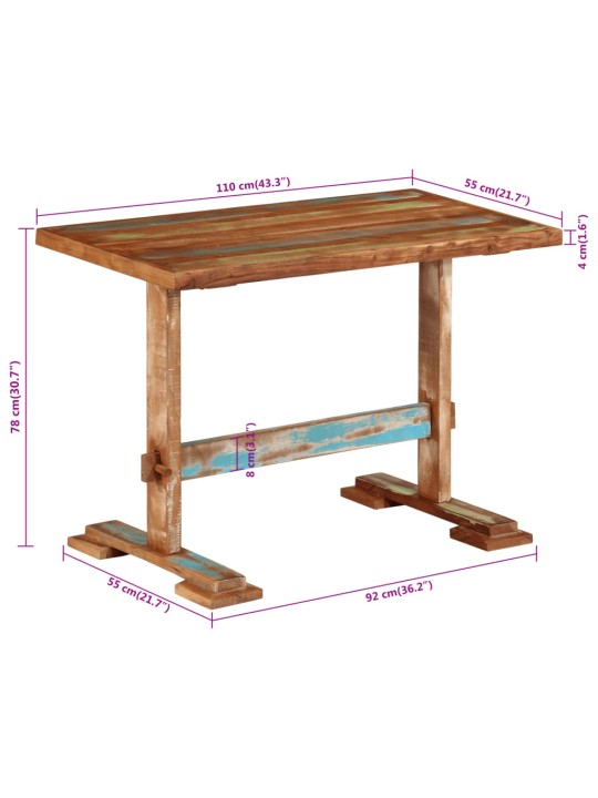 Jídelní stůl 110 x 55 x 78 cm masivní recyklované dřevo
