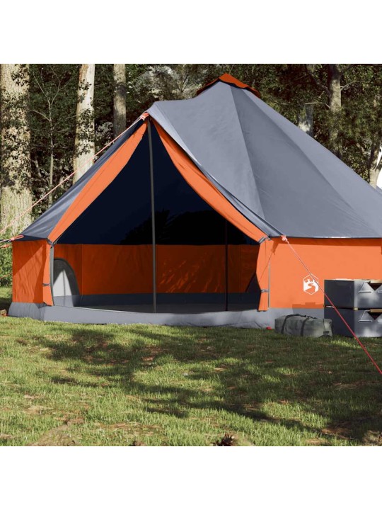 Rodinný stan týpí pro 8 osob šedý a oranžový nepromokavý