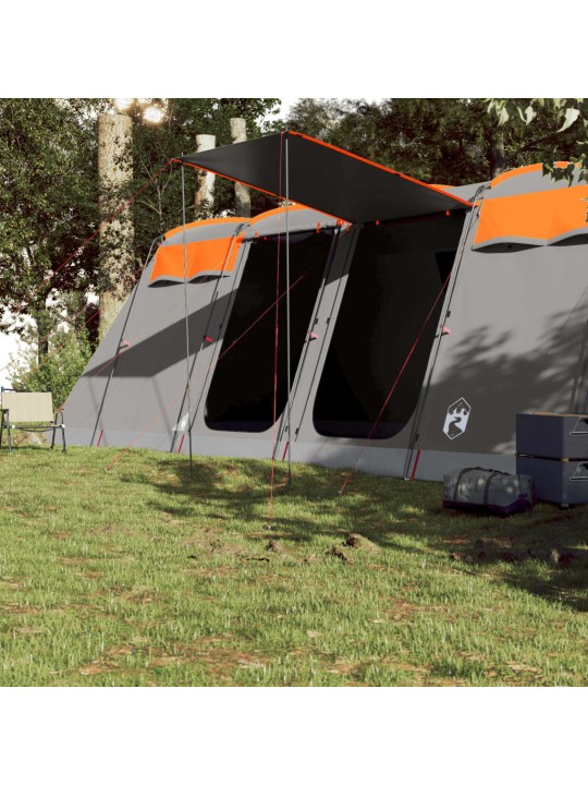 Rodinný stan tunel pro 10 osob šedý a oranžový nepromokavý