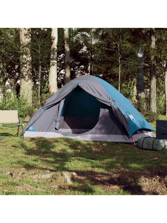 Kempingový stan kopule pro 4 osoby modrý nepromokavý