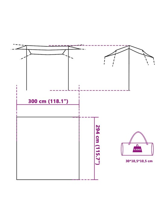 Kempingová plachta zelená 300 x 294 cm nepromokavá