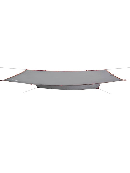 Kempingová plachta šedá a oranžová 360 x 294 cm nepromokavá