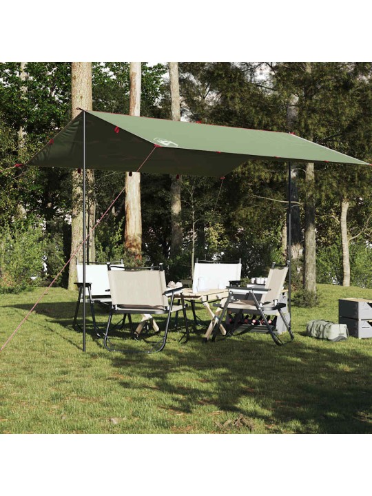 Kempingová plachta zelená 360 x 294 cm nepromokavá