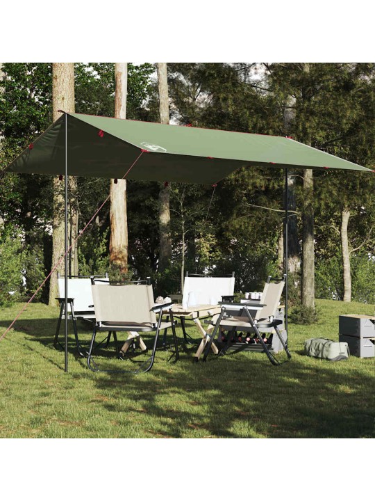 Kempingová plachta zelená 360 x 294 cm nepromokavá