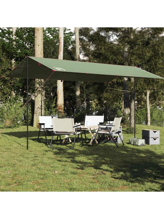 Kempingová plachta zelená 500 x 294 cm nepromokavá
