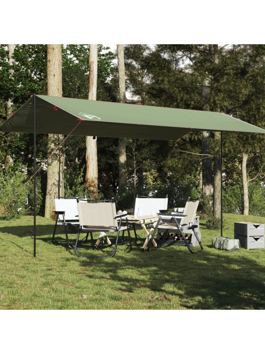 Kempingová plachta zelená 500 x 294 cm nepromokavá