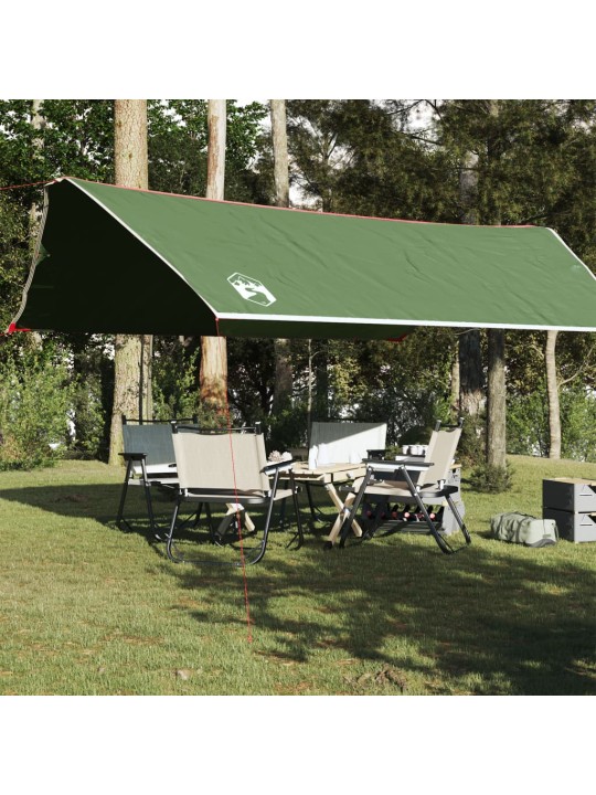 Kempingová plachta zelená 500 x 294 cm nepromokavá