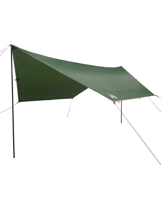 Kempingová plachta zelená 430 x 380 x 210 cm nepromokavá