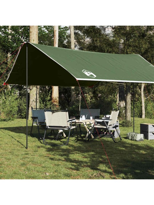Kempingová plachta zelená 430 x 380 x 210 cm nepromokavá