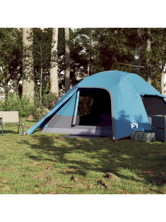 Kempingový stan kopule pro 4 osoby modrý nepromokavý